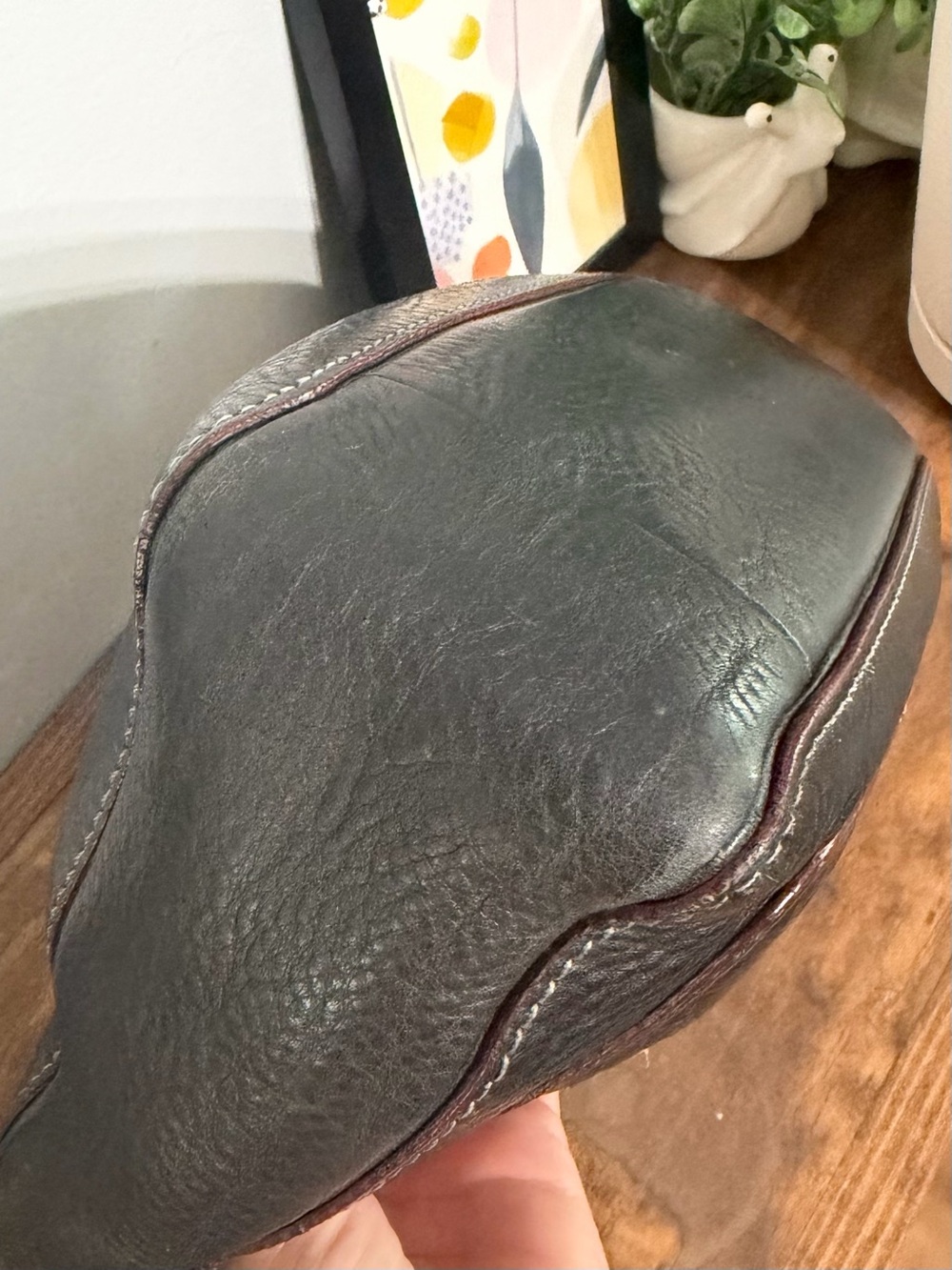 Coach Black Pebbled Leather Shoulder Bag with Brown Strap Accents - Picture 11 of 11